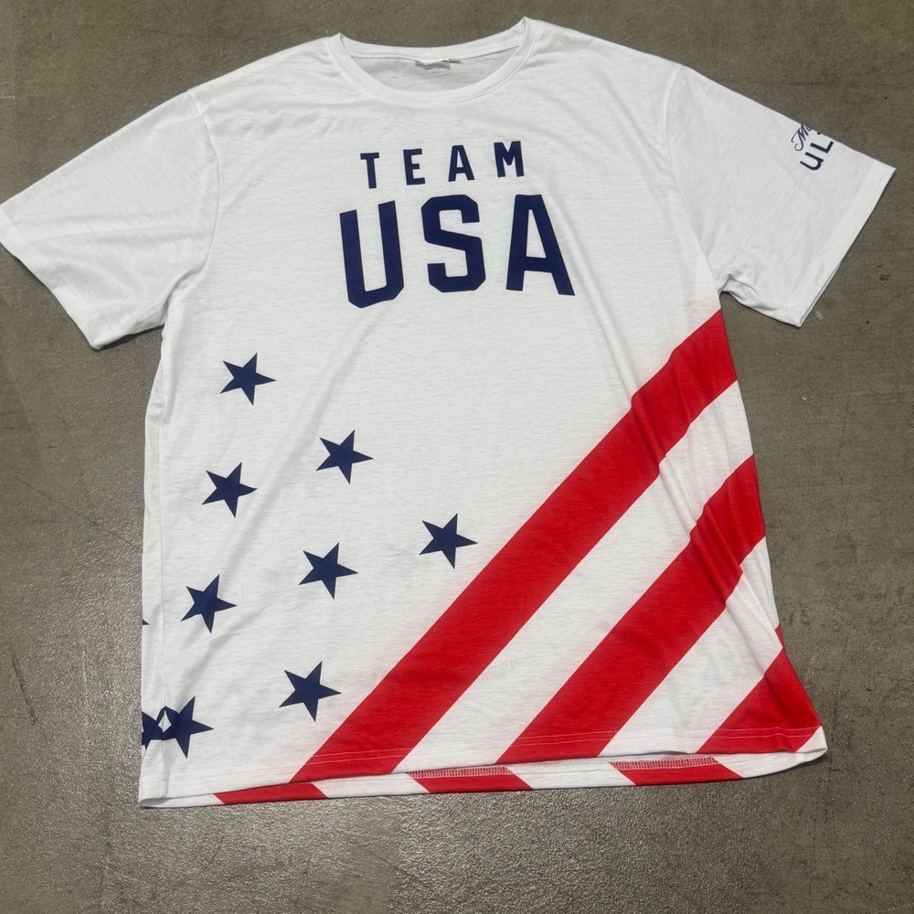 Michelob Ultra Team USA Olympics T-Shirt Mens XL White Stars Stripes FPS Apparel